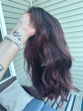 Dark Red & Purple REAL HAIR Wig